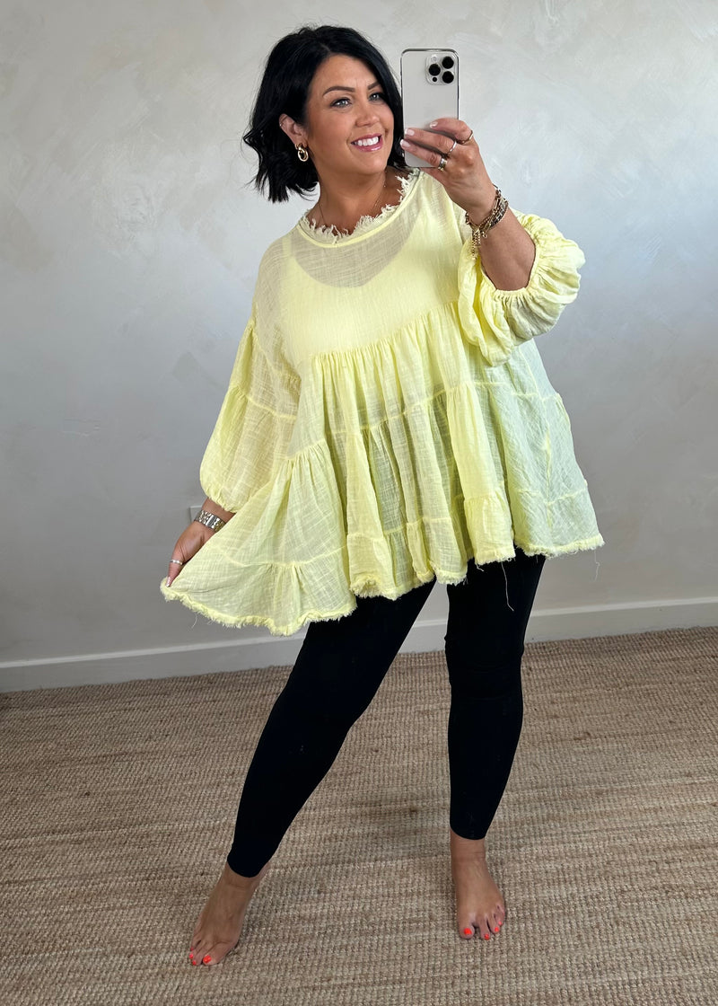 Penelope blouse - lemon-The Style Attic