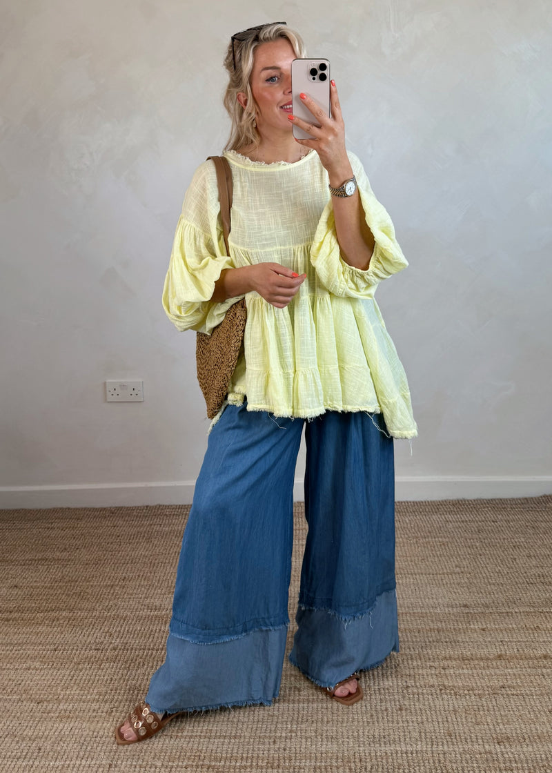 Penelope blouse - lemon-The Style Attic