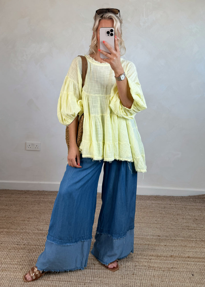 Penelope blouse - lemon-The Style Attic