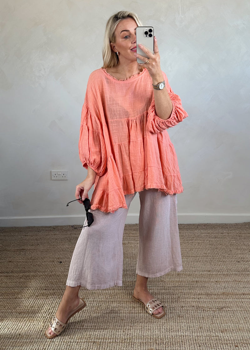 Penelope blouse - peach-The Style Attic