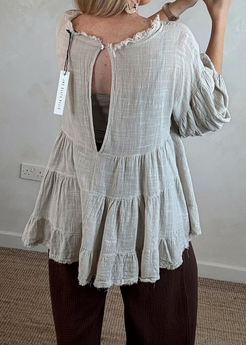 Penelope blouse - stone-The Style Attic