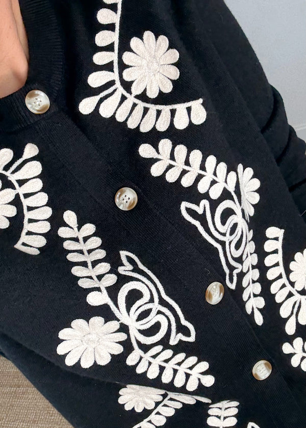 Penelope embroidered knit - black-The Style Attic