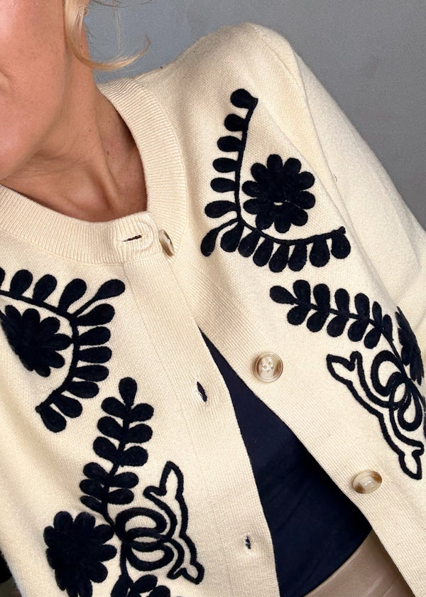 Penelope embroidered knit - cream-The Style Attic