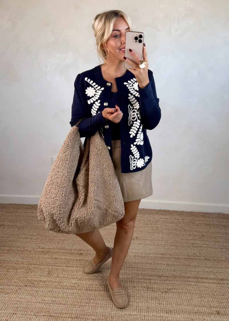 Penelope embroidered knit - navy-The Style Attic