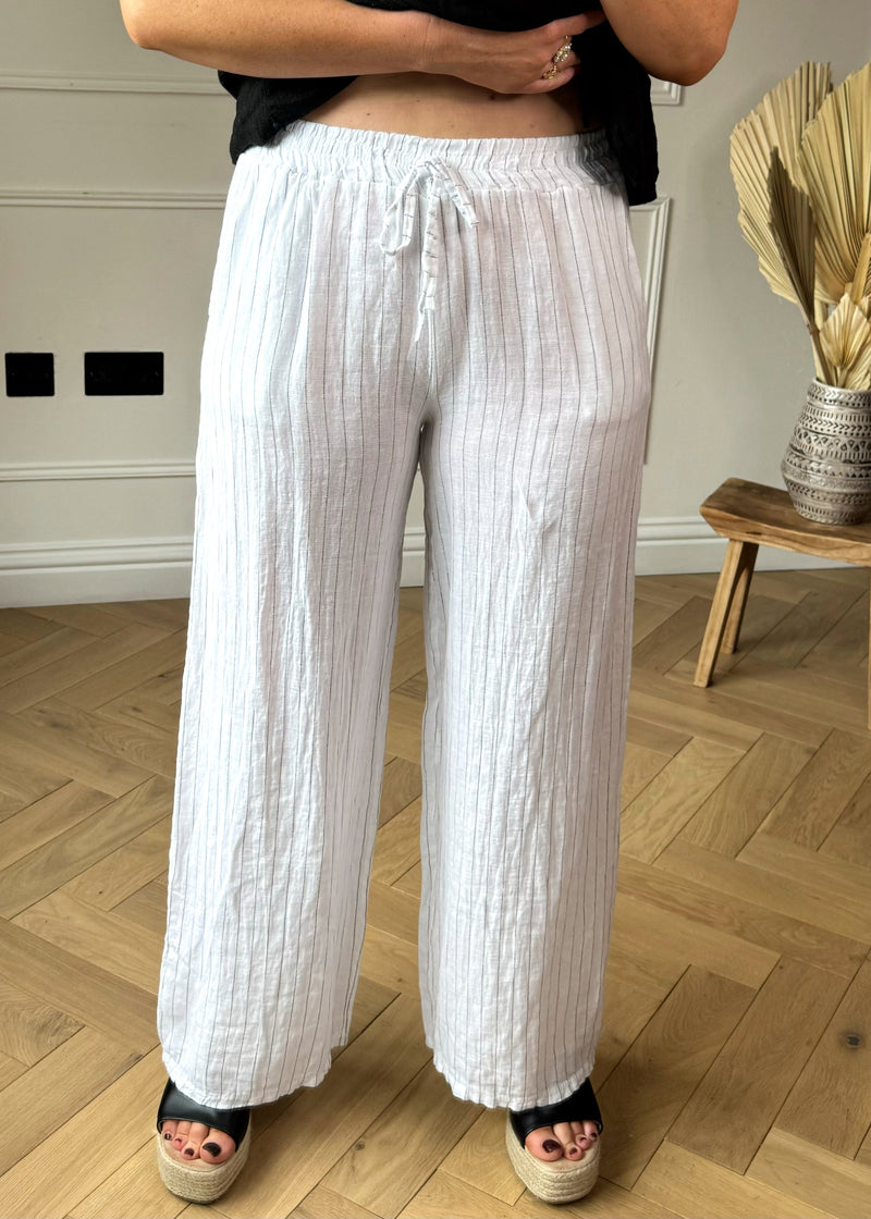 Penny linen pants - white-The Style Attic