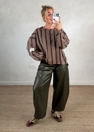 Perfect striped sweater - Mocha-The Style Attic