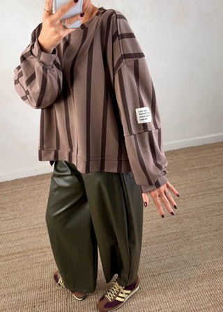 Perfect striped sweater - Mocha-The Style Attic