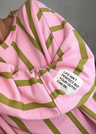 Perfect striped sweater - blush/olive-The Style Attic