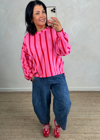 Perfect striped sweater - pink/red-The Style Attic