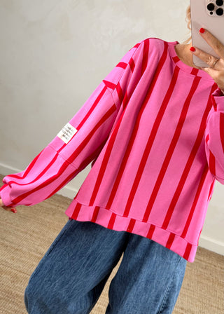 Perfect striped sweater - pink/red-The Style Attic