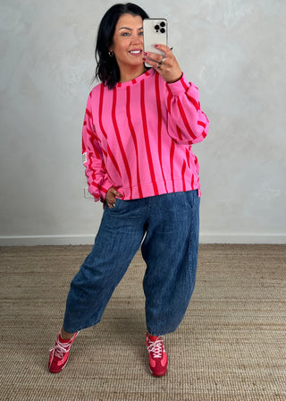 Perfect striped sweater - pink/red-The Style Attic