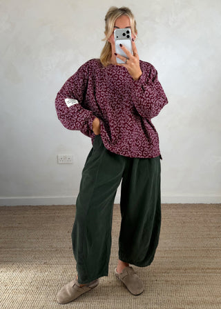 Perfect sweater - Merlot leopard-The Style Attic