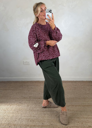 Perfect sweater - Merlot leopard-The Style Attic