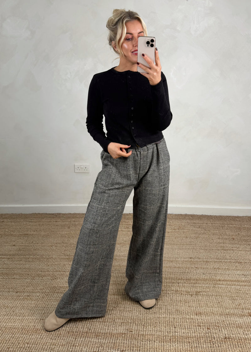 Plaid belted trouser - two-The Style Attic