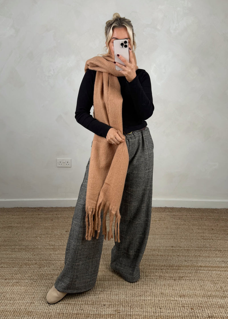 Plaid belted trouser - two-The Style Attic