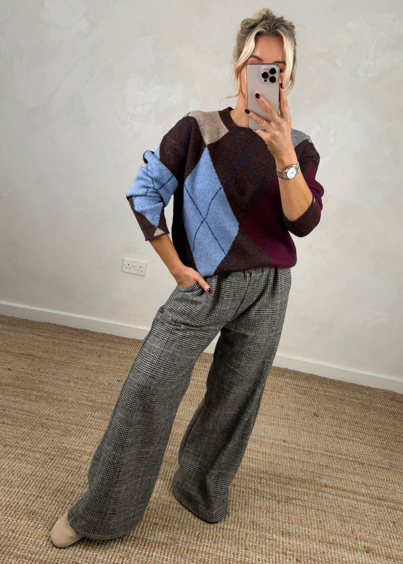 Plaid belted trouser - two-The Style Attic