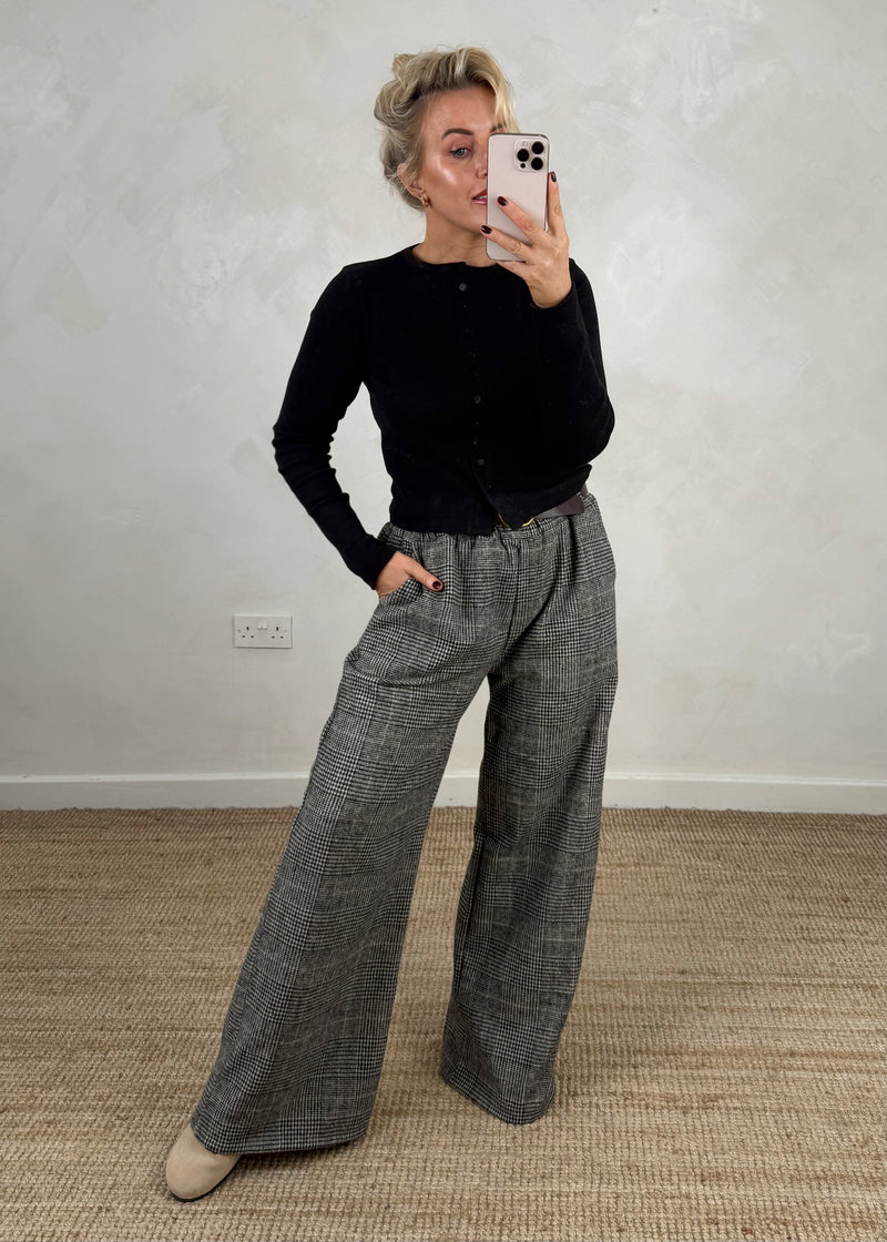 Plaid belted trouser - two-The Style Attic