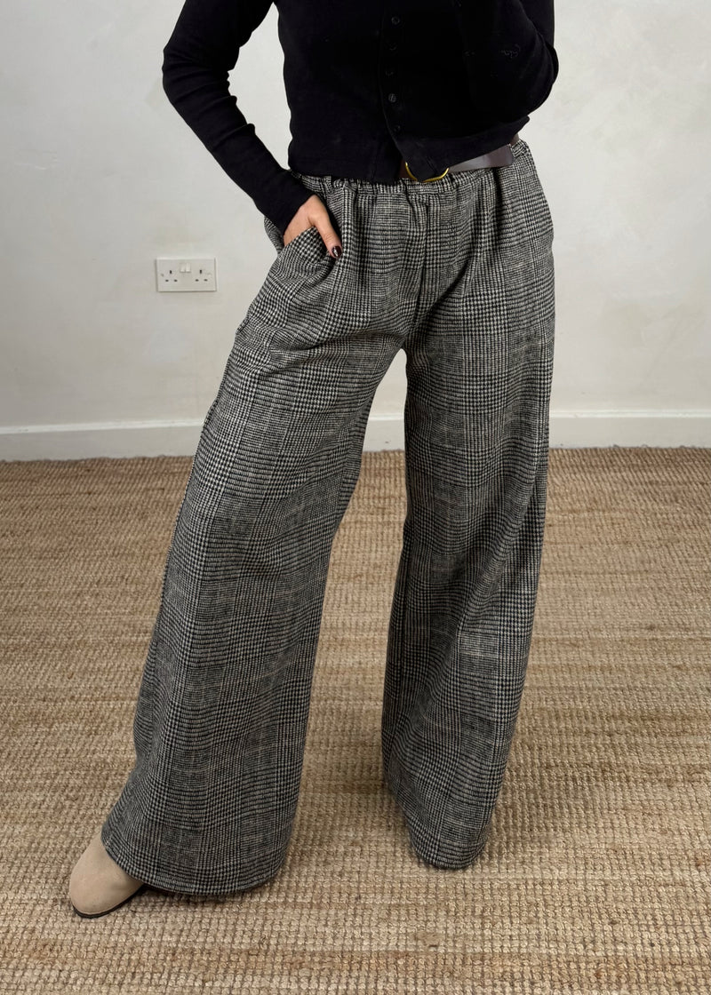 Plaid belted trouser - two-The Style Attic