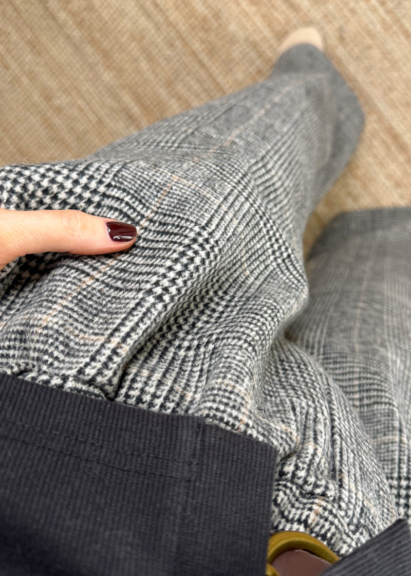 Plaid belted trouser - two-The Style Attic