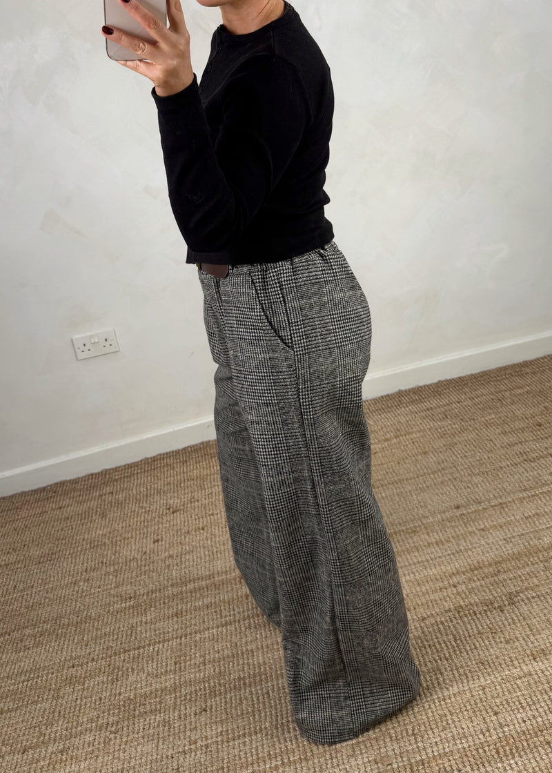 Plaid belted trouser - two-The Style Attic