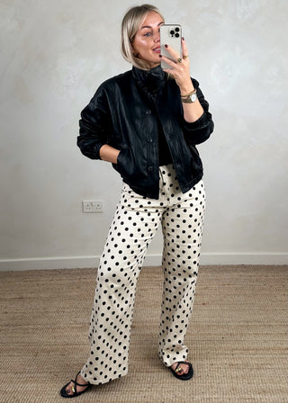 Polka dot jeans-The Style Attic