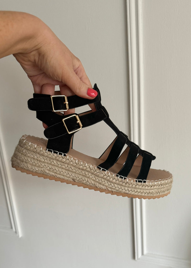 Pollensa gladiator sandal - Black-The Style Attic