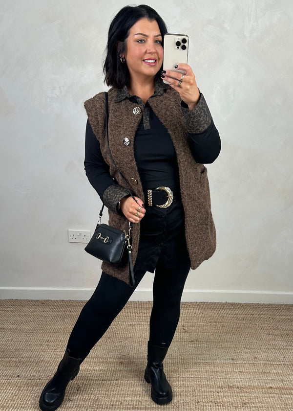 Polly waistcoat - chocolate-The Style Attic