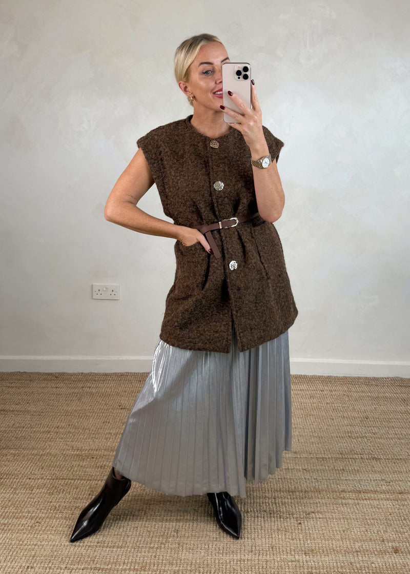 Polly waistcoat - chocolate-The Style Attic