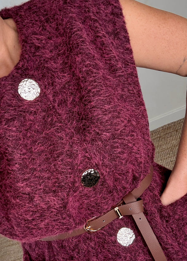 Polly waistcoat - damson-The Style Attic