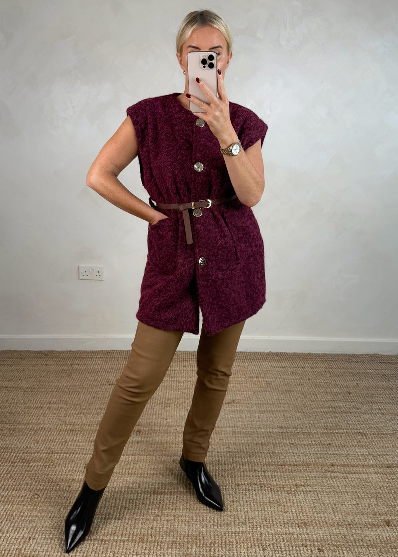 Polly waistcoat - damson-The Style Attic