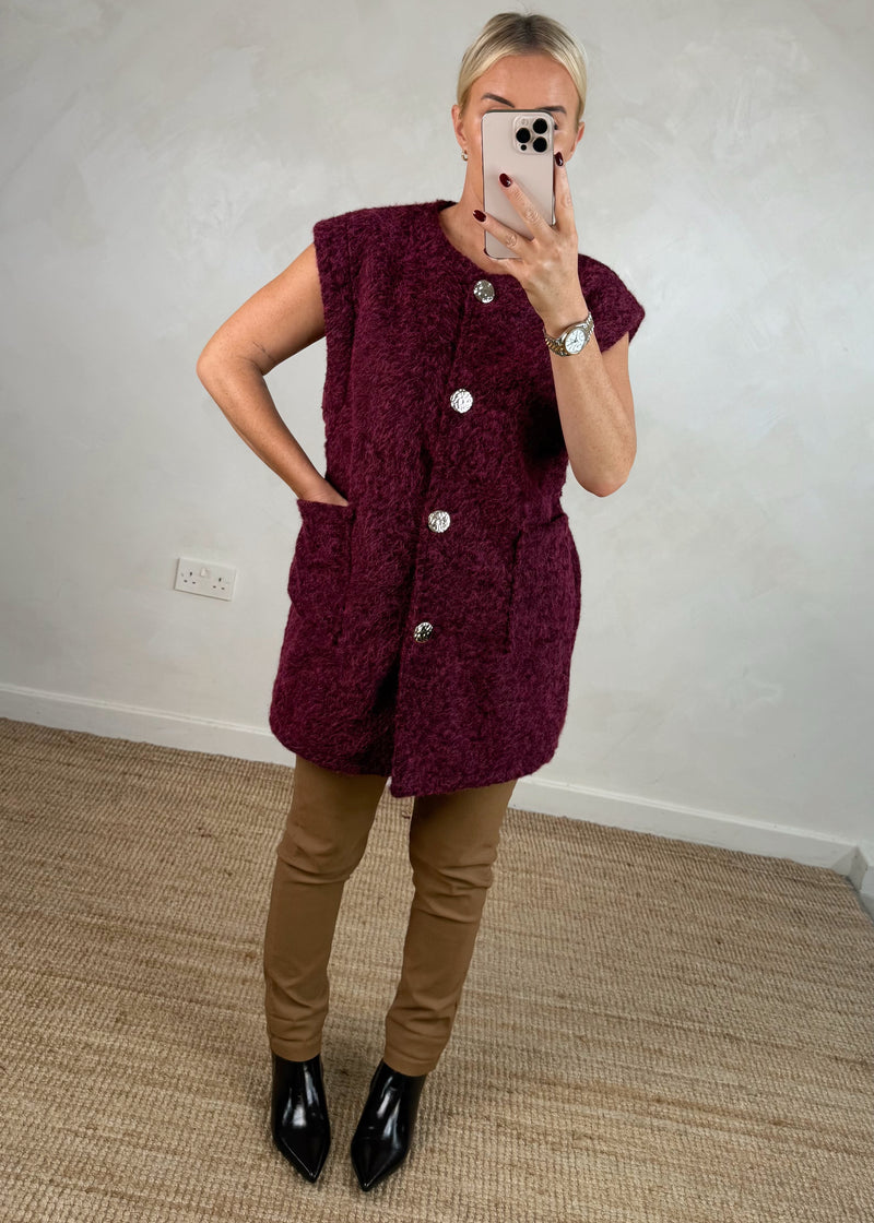 Polly waistcoat - damson-The Style Attic