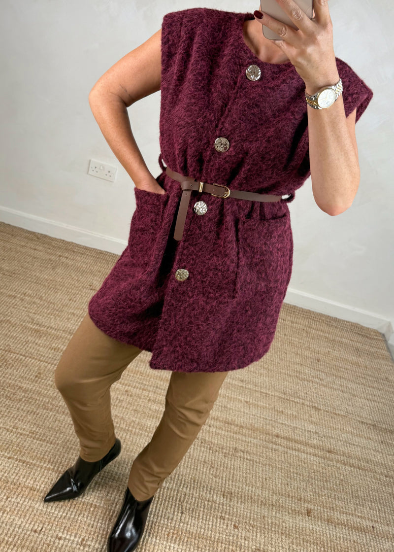 Polly waistcoat - damson-The Style Attic
