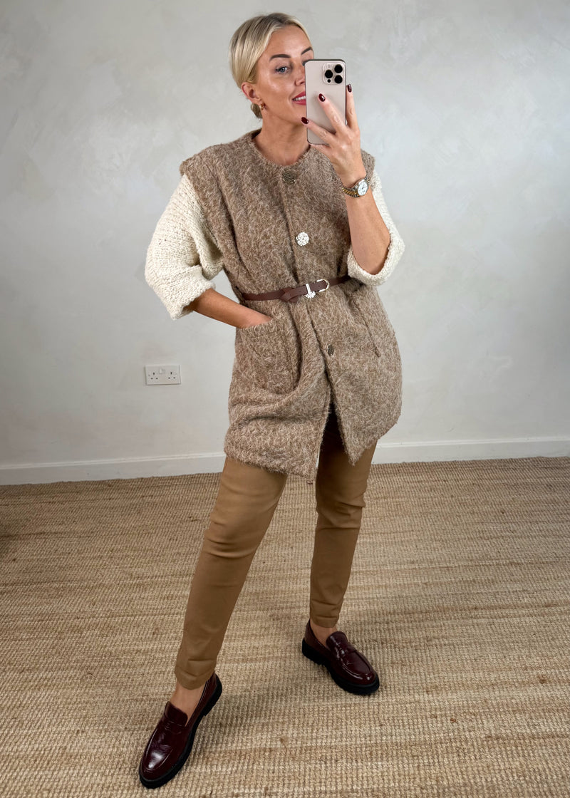Polly waistcoat - mocha-The Style Attic