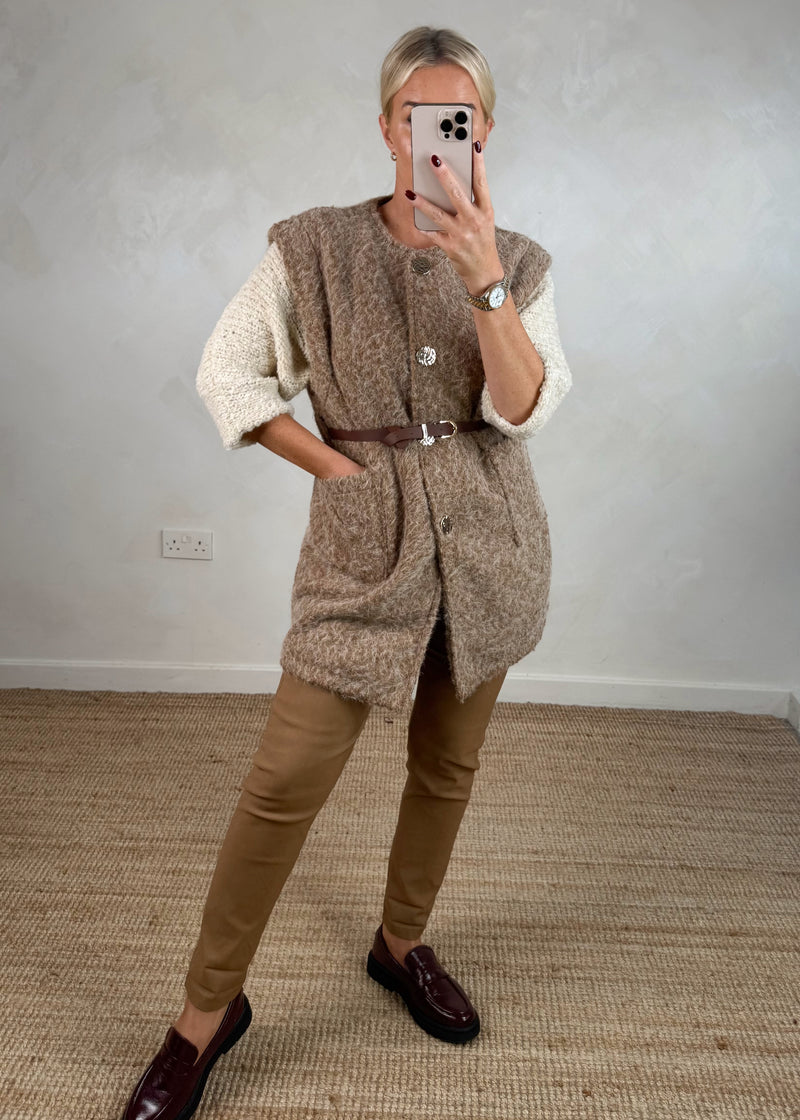 Polly waistcoat - mocha-The Style Attic