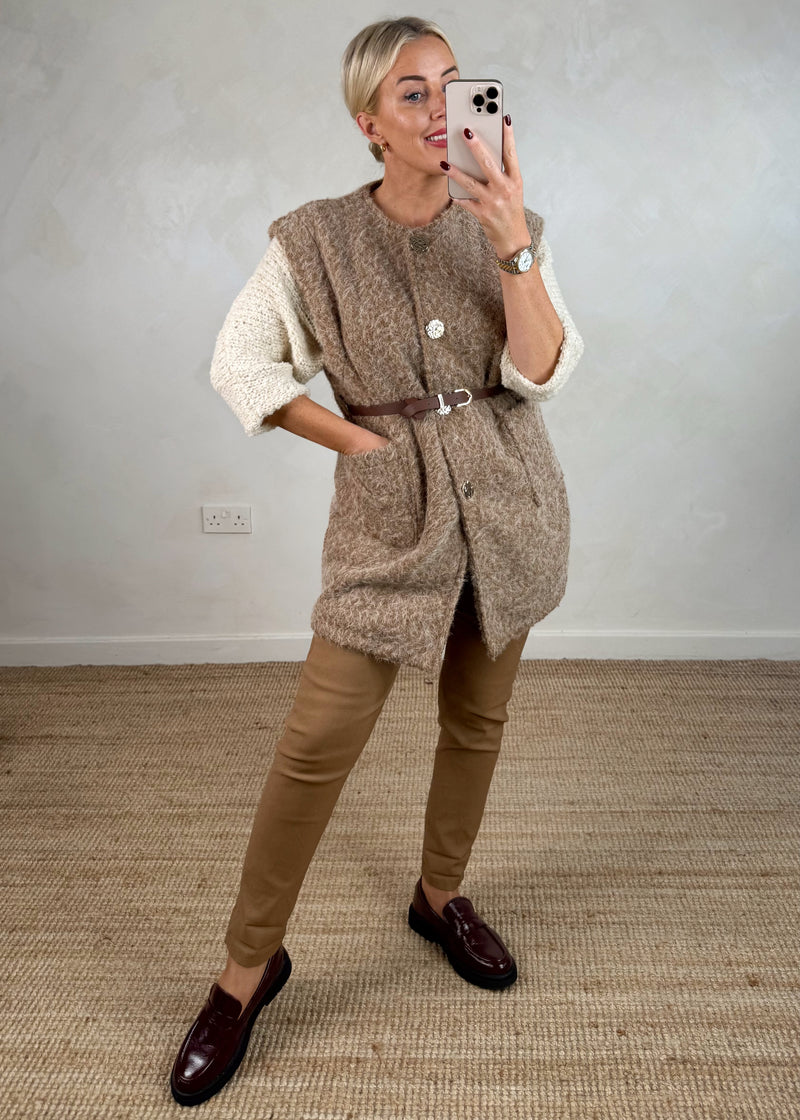 Polly waistcoat - mocha-The Style Attic