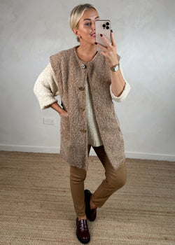 Polly waistcoat - mocha-The Style Attic