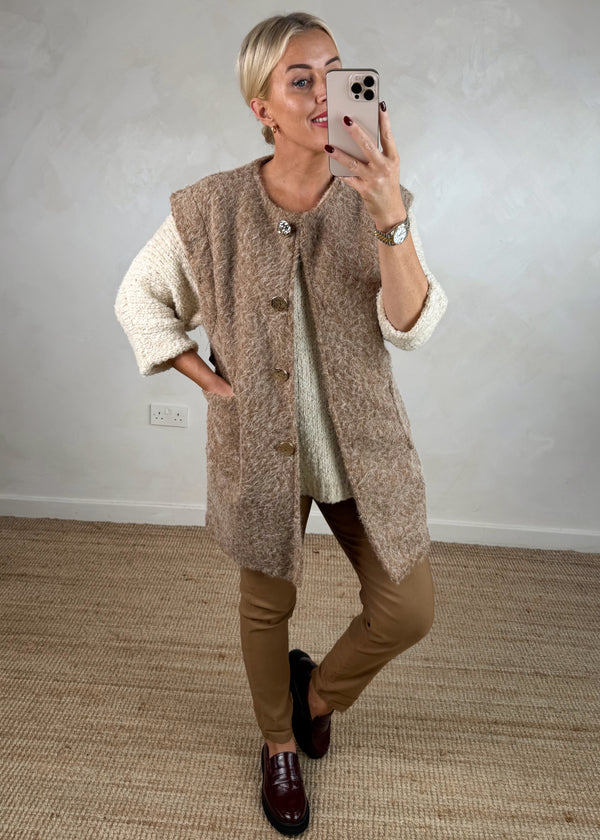 Polly waistcoat - mocha-The Style Attic