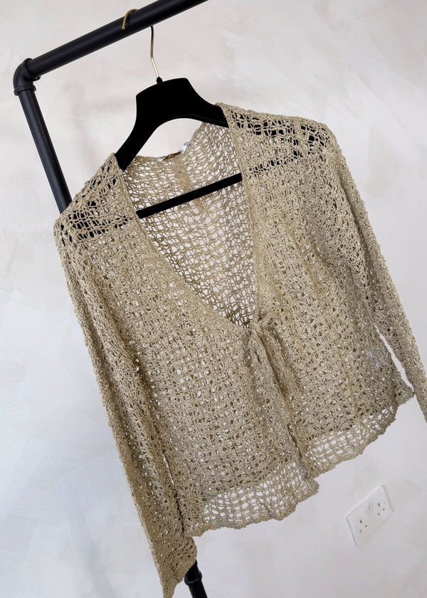 Popcorn cardigan - olive