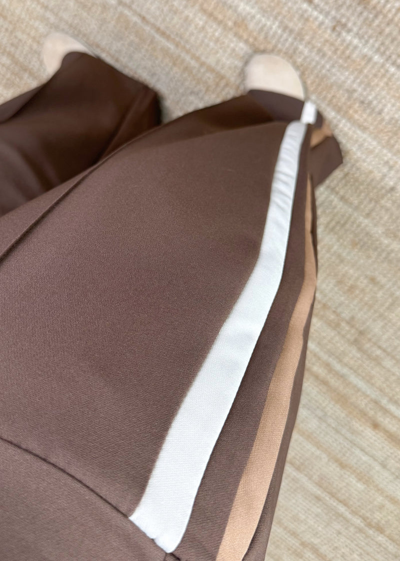 Prue striped trouser - chocolate-The Style Attic