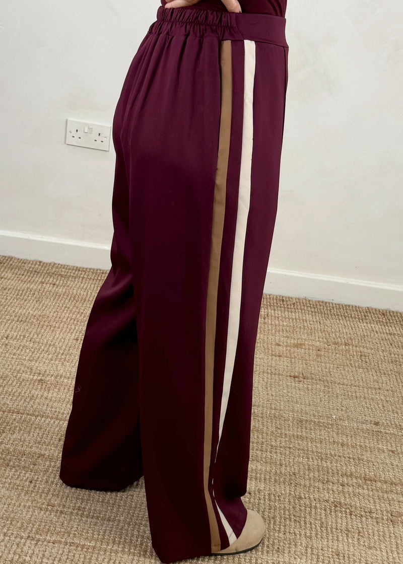 Prue striped trouser - damson-The Style Attic