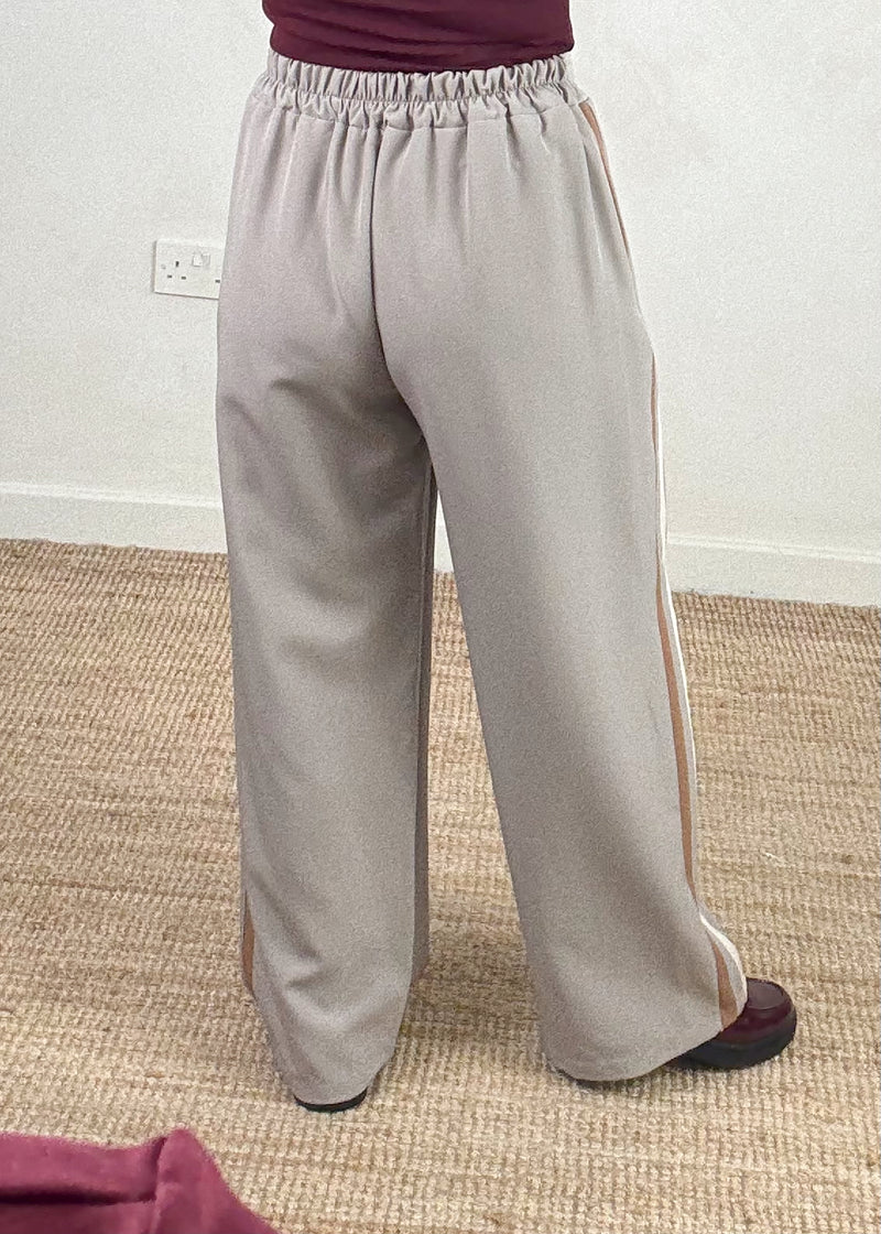 Prue striped trouser - dove grey-The Style Attic