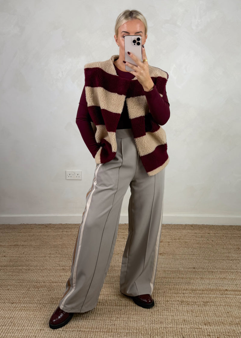 Prue striped trouser - dove grey-The Style Attic