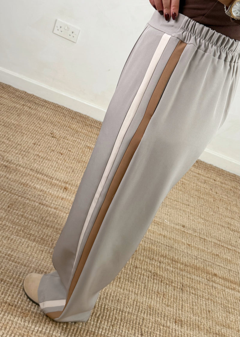 Prue striped trouser - dove grey-The Style Attic