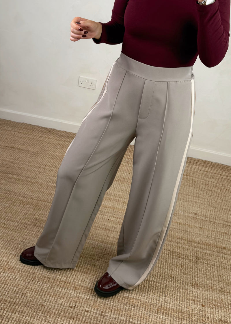 Prue striped trouser - dove grey-The Style Attic