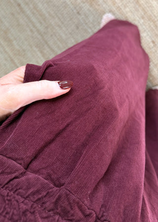 Quinn baby cord palazzo - Merlot-The Style Attic