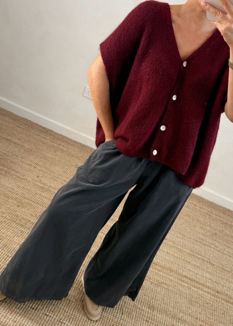 Quinn corduroy palazzo - slate-The Style Attic