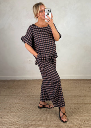 Raffy checked top - two-The Style Attic