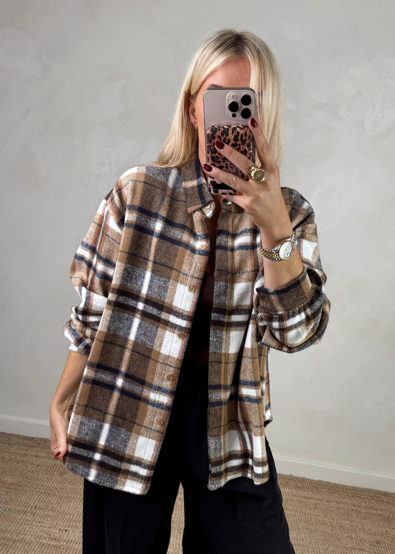 Ralph checked shacket - one-The Style Attic