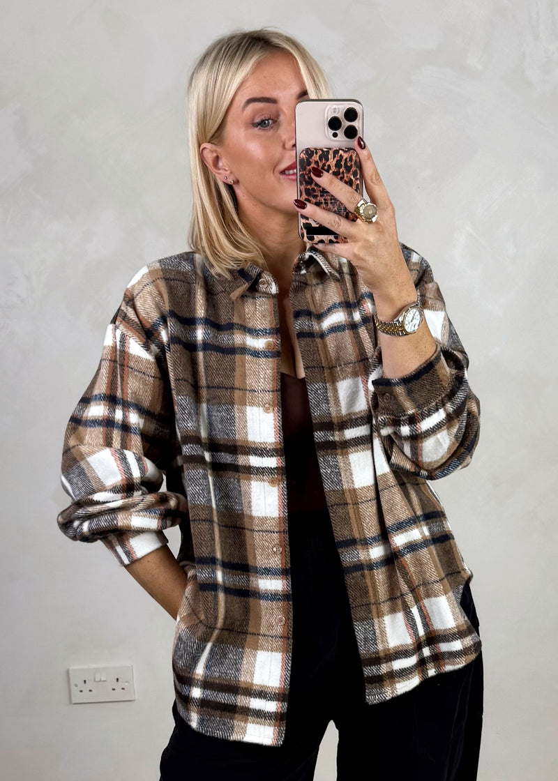 Ralph checked shacket - one-The Style Attic