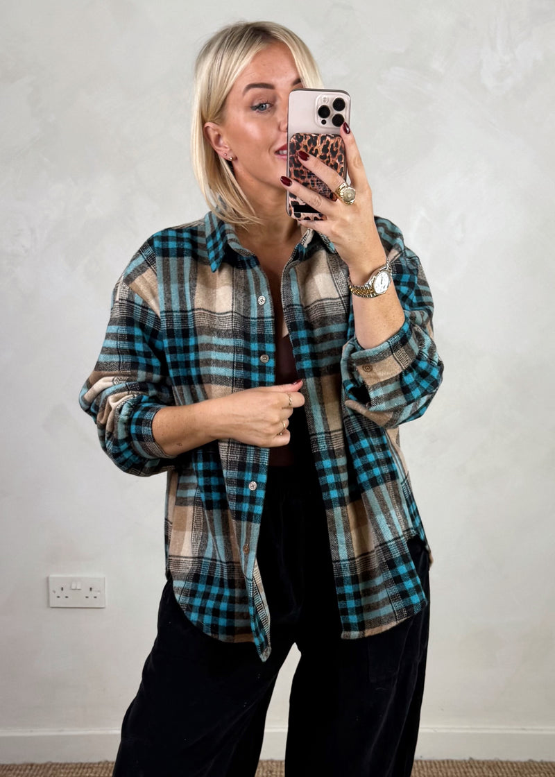 Ralph checked shacket - three-The Style Attic